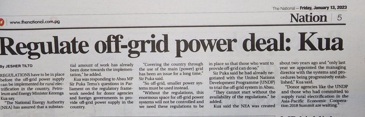 QuentinChakumai's tweet photo. We have no faith in #PNGPower. Government need to look at alternatives solar/off-grid is a viable option. Start build polices for off grid power supply https://t.co/2wqlEmWmhp