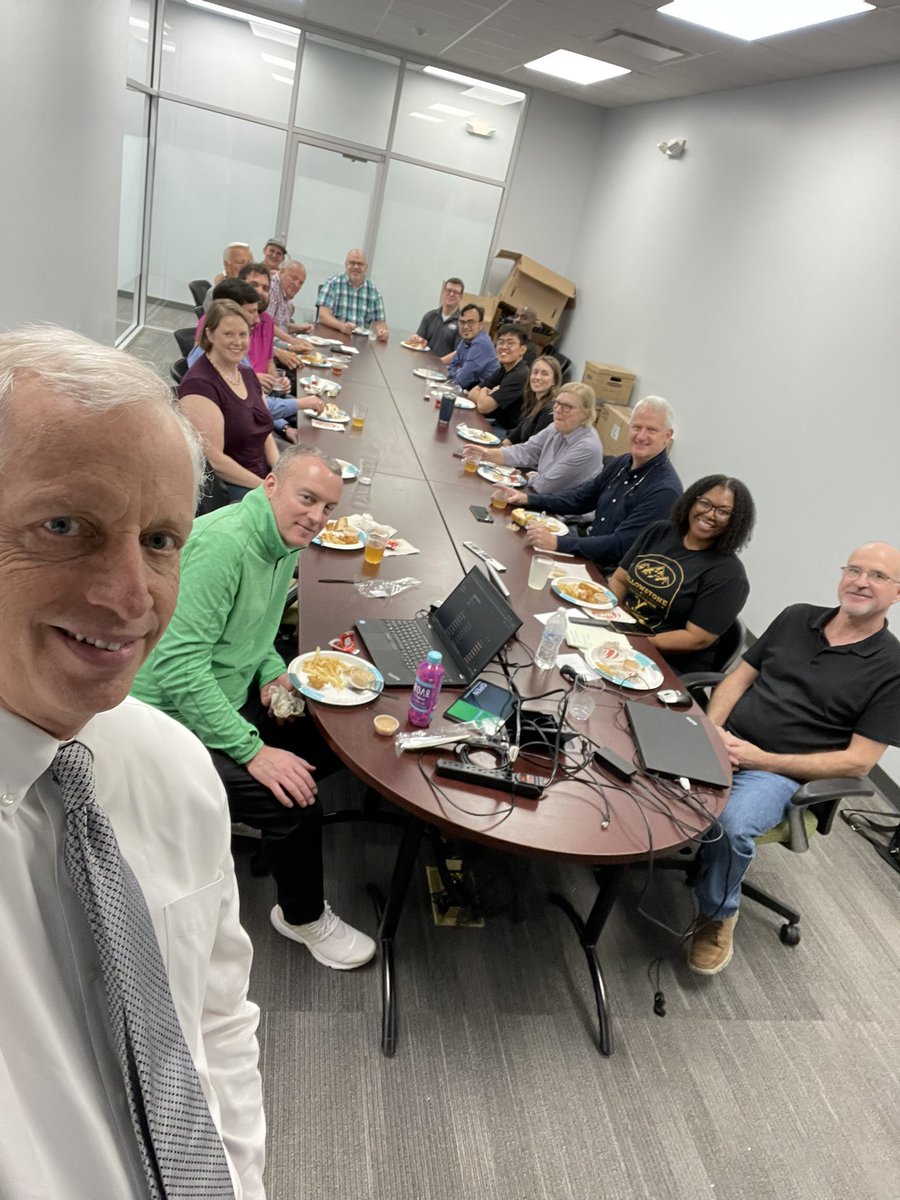 DavidSauls's tweet photo. First @GeoEngineersInc lunch @raisingcanes in brand new #BTR office. Moving in, unpacking. #geotechnical 58 years third office. The best is ahead #geolife https://t.co/j7URsEN0Iu