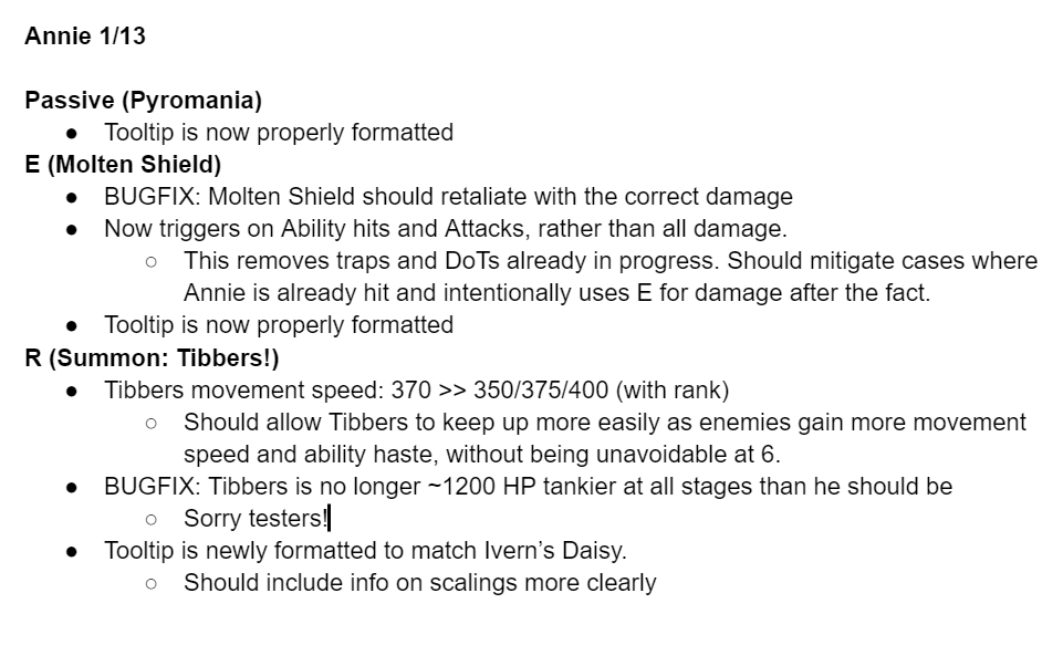 Bugfix pass for Annie, as well as clearing up some edge cases to make room for potential future buffs. Lastly, significantly updated tooltip for Tibbers.