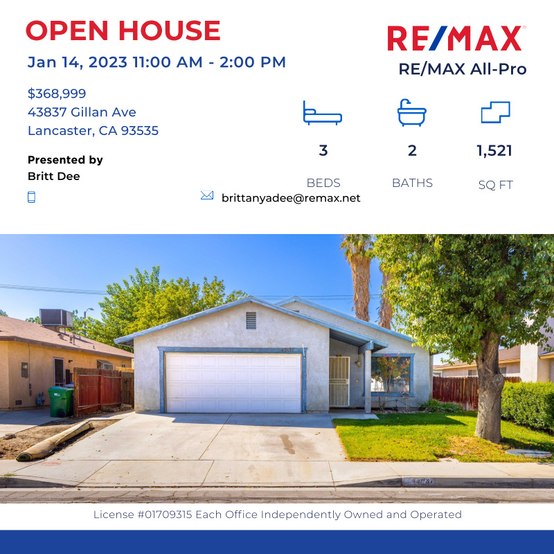BrittRealtor's tweet photo. Beautiful home at 43837 Gillan Ave, Lancaster, CA 93535 for sale. Call me to learn more  (661) 945-9461.

Click here for details:
https://t.co/XpXkiNeLY9 https://t.co/mPMSYZlOYZ