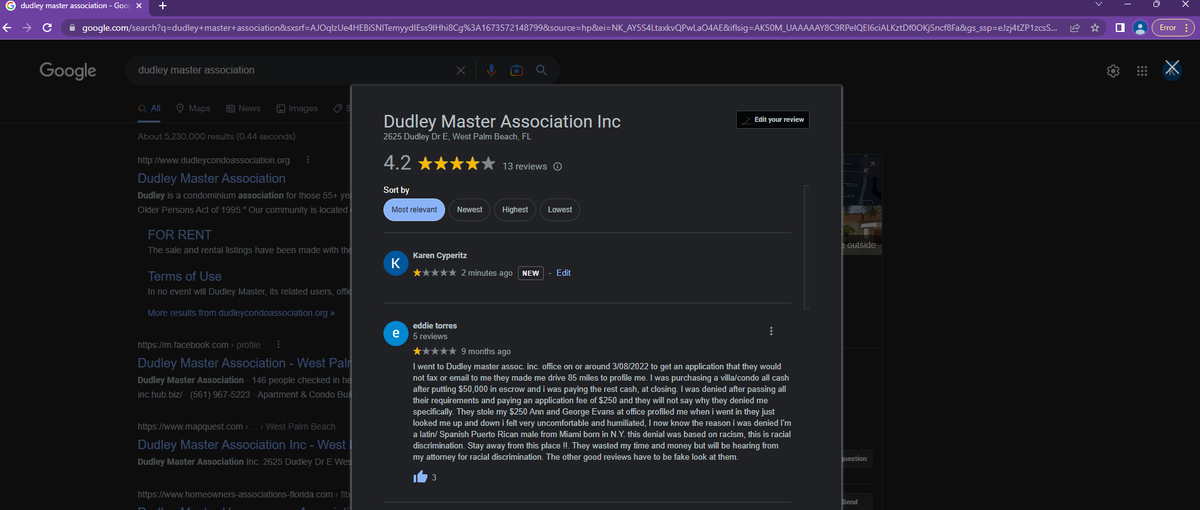 Power tripping HOA Board Members at the Dudley Master Association denying housing to a fully qualified applicant in West Palm Beach, FL @AshleyMoodyFL @GovRonDeSantis @JeanetteNunezFL @KathyFndzRundle #hoa #FL #discrimination #abuse #HOAreform #ReformHOAlaws #ProtectHomeowners