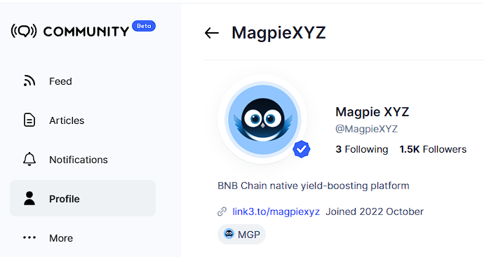 magpiexyz_io's tweet photo. Hello Magpies 😍

Don't miss this opportunity to join our @CoinMarketCap community. 🙌 

Follow⤵️for a chance to share 300 BUSD.💸 
https://t.co/2HQOrgShbh

#CMC #DeFI #BNB #DEFI #Giveaway https://t.co/3Swh2zPP4O