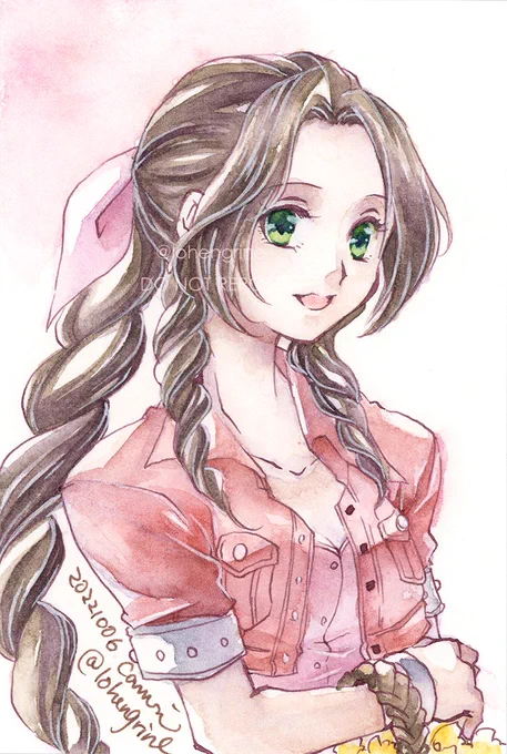 #絵を彩度100にすると超派手 透明水彩で描いたものでお試し(左→オリジナル   右→彩度100)カラーインクで塗ったみたいに見えなくもない 