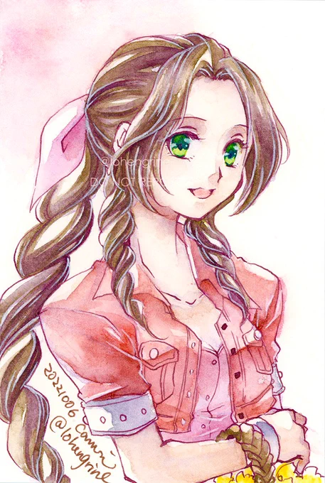 #絵を彩度100にすると超派手 透明水彩で描いたものでお試し(左→オリジナル   右→彩度100)カラーインクで塗ったみたいに見えなくもない 