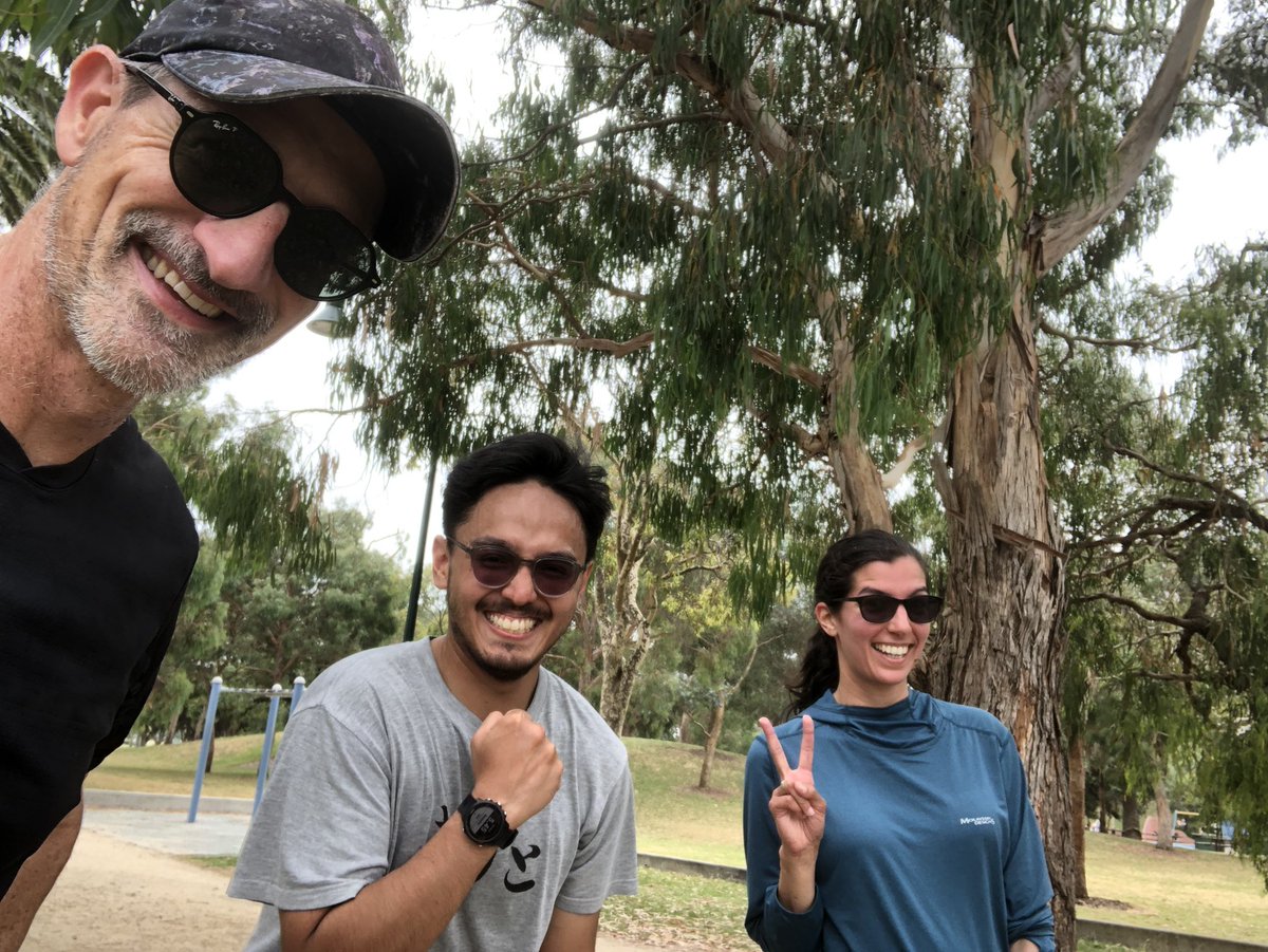 DrDuncanm's tweet photo. First outing for the @CHE_Monash Road Runners (CHERR). Smiles all round! https://t.co/wbBcAiYBi2