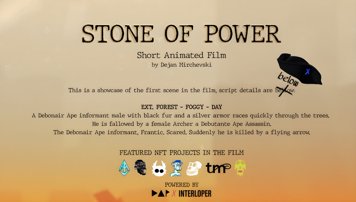 DebonairApe's tweet image. ‼️GET READY FOR WHAT’S COMING‼️
“STONE OF POWER” by @MotionDesignG 
#DebonairApeProject #NFTAnimatedMovie