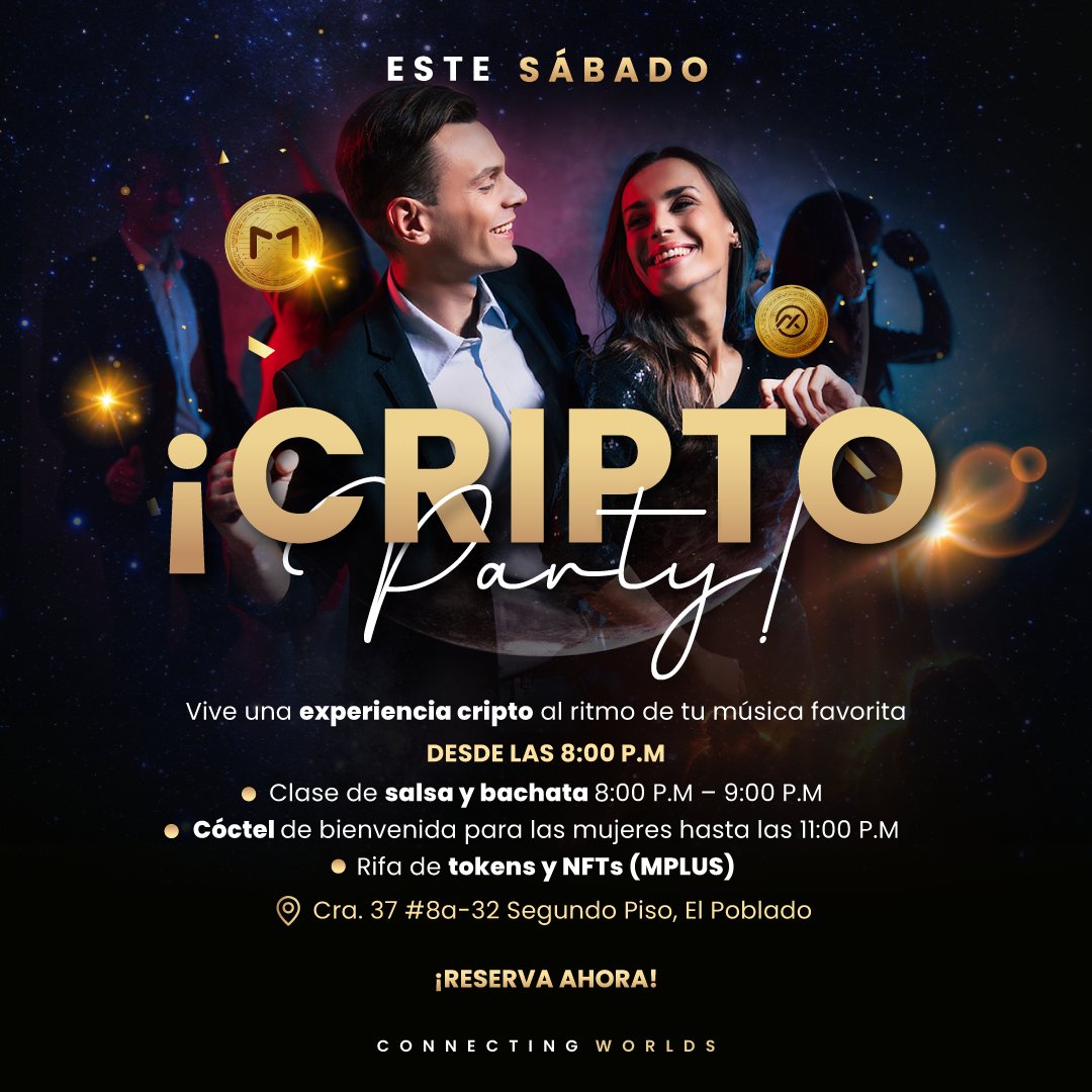 satoshiteam_'s tweet photo. Disfrutarás de una clase de salsa y bachata gratis.
Un coctel de bienvenida para las mujeres, rifa de tokens y NFTs y muchas sorpresas más.
Reserva en WhatsApp:
57 301 6785158
Ubicación: Cra. # 37 8a -32 segundo piso, Poblado, Medellin.
#criptoparty #mindcaffeylounge #baile https://t.co/mx0UGXQxin