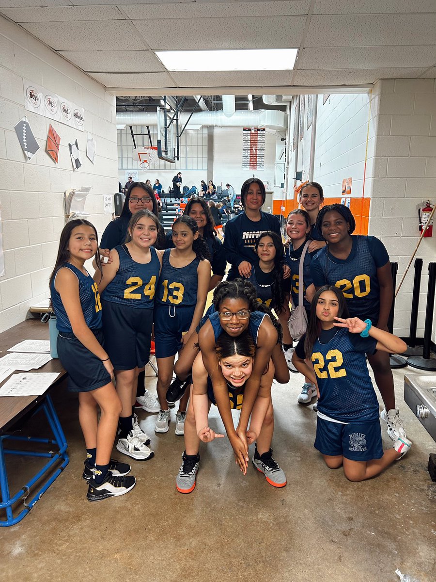 Nimitz B Team finished off the season with a win! 👏🏼🏀 I am immensely proud of how much effort these girls have put into the season and I can’t wait to see them play next year. @AthleticsNimitz @nimitzms_neisd #SeahawkStrong