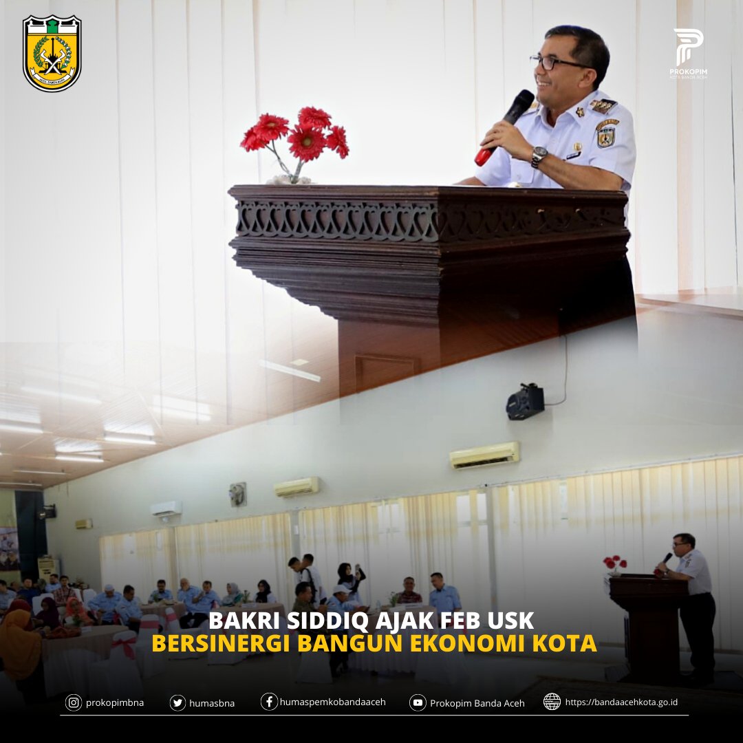 Pj Wali Kota Bakri Siddiq mengajak para alumni dan seluruh Civitas Akademik Fakultas Ekonomi dan Bisnis (FEB) Universitas Syiah Kuala (USK) untuk bersinergi membangun Kota Banda Aceh.

bandaacehkota.go.id/berita/35234/b…
