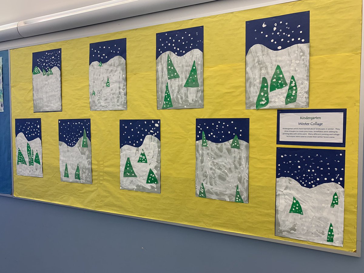Check out the beautiful artwork on display at GHS! Our elementary students have been hard at work on their perspectivescape drawings in grade 5 and our kinder artists have created beautiful winter collages! Nice job Gators! 🐊💙🎨🖌️🖼️ <a href="/GHillsGators/">Greene-Hills K-8 School</a> <a href="/BristolCTSchool/">Bristol Public Schools</a>