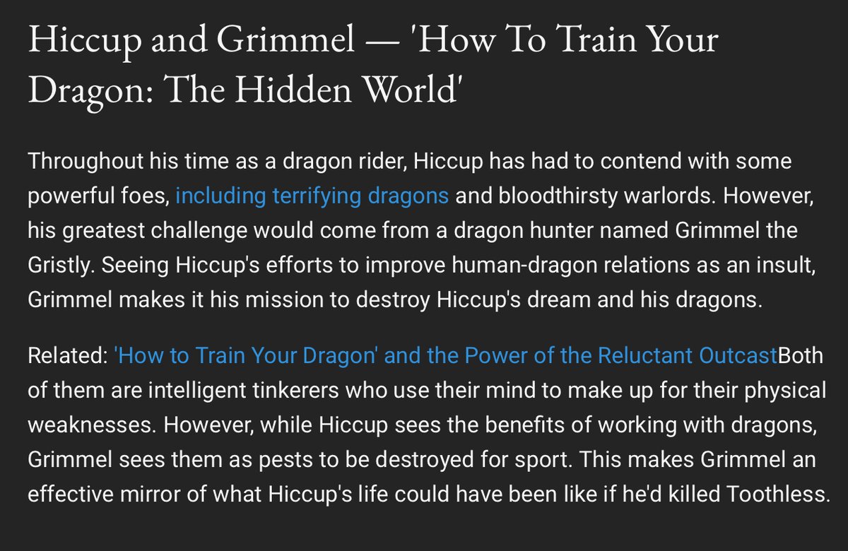 Dublynnie's tweet photo. #Hiccup and #Grimmel listed as one of the Top Ten Hero/Villain Dynamics

source- https://t.co/3ts9iUrSFq

#HTTYD #HTTYDragon #DreamWorksDragons #HowToTrainYourDragon #HTTYD3 #TheHiddenWorld #HowToTrainYourDragon3 #HTTYDTHW https://t.co/R0TaVdkBsW