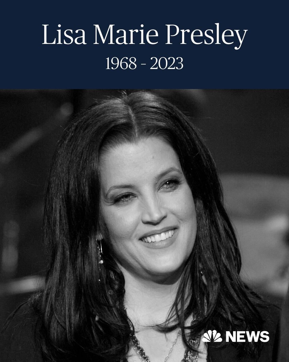 BREAKING: Lisa Marie Presley, the only child of Elvis, has died at age 54, her mother says. nbcnews.to/3iufBu9