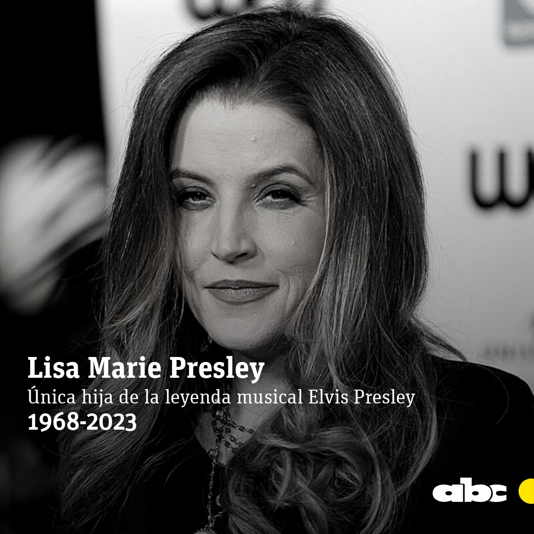 #ABCInmemoriam | Lisa Marie Presley (54 años), única hija de Elvis Presley, murió este jueves según confirmó su madre Priscila en un comunicado. 

📲 abc.com.py/internacionale…