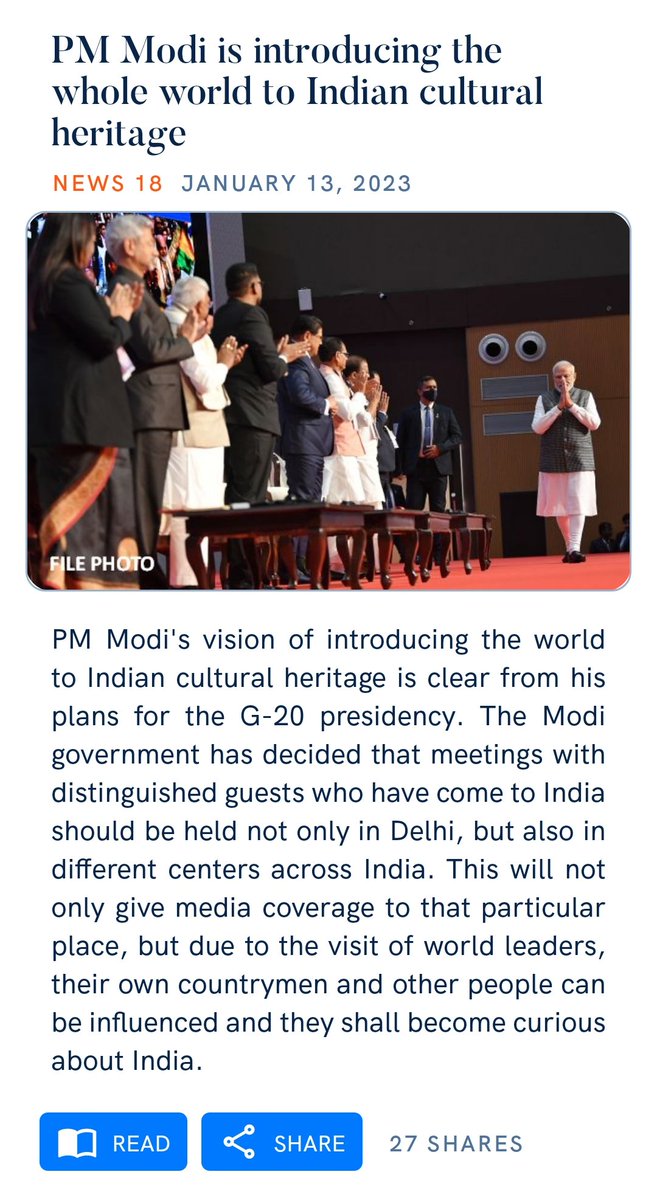 iDineshChawlaa's tweet photo. #NationComesFirst
PM Modi is introducing the whole world to Indian cultural heritage.
Unlike other Prime Ministers so far, @narendramodi is showing the country's glorious tradition and cities to the world.
Kudos
👏👏
https://t.co/hn78PoU3mI https://t.co/85DOoY2bua