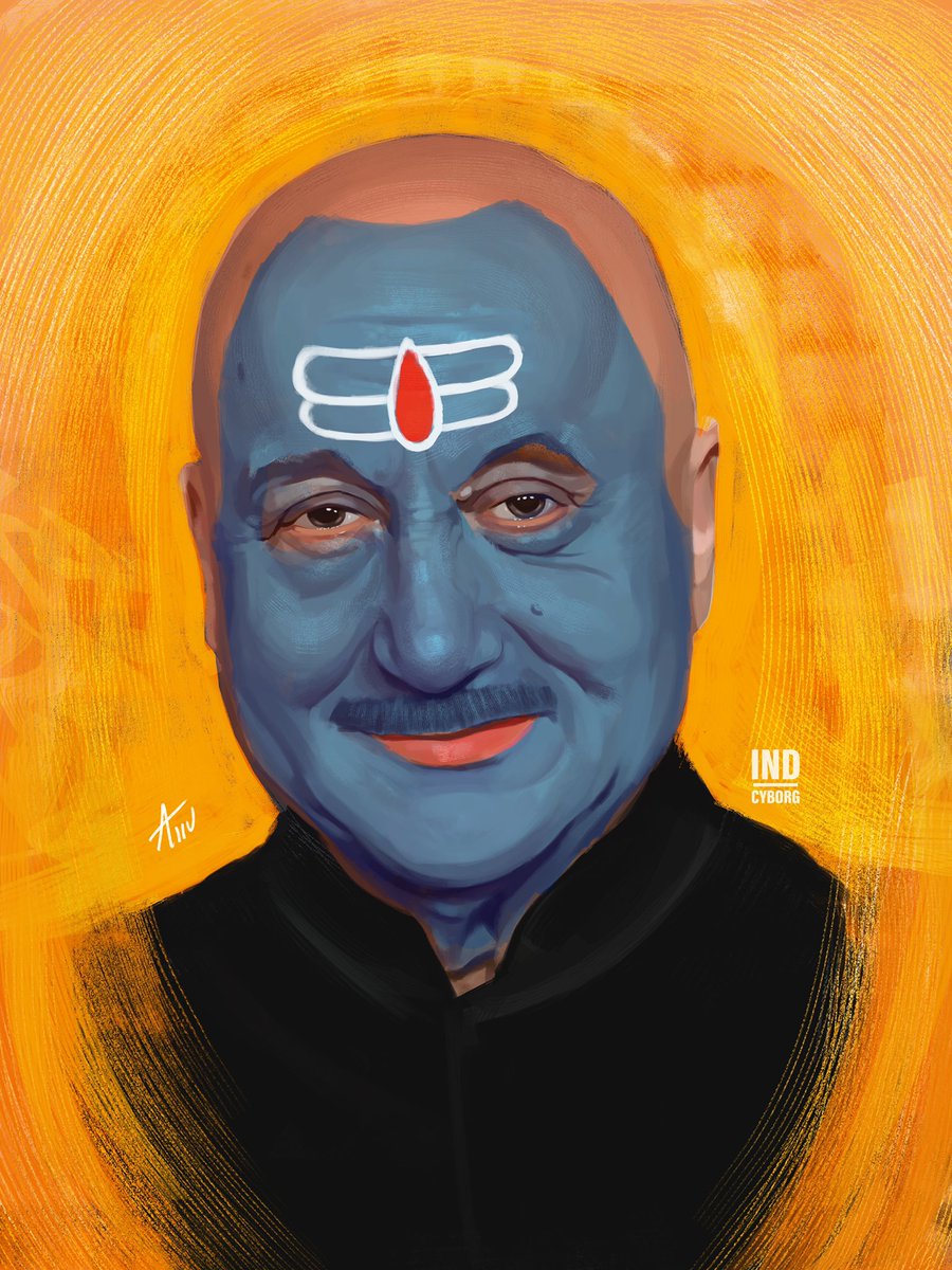 'Bringing the iconic character of #AnupamKher from #KashmirFiles to life in this digital painting. Proud to be a part of this powerful film heading to the #Oscars 🎨🎬 #digitalart #oscarnominee #Kashmir