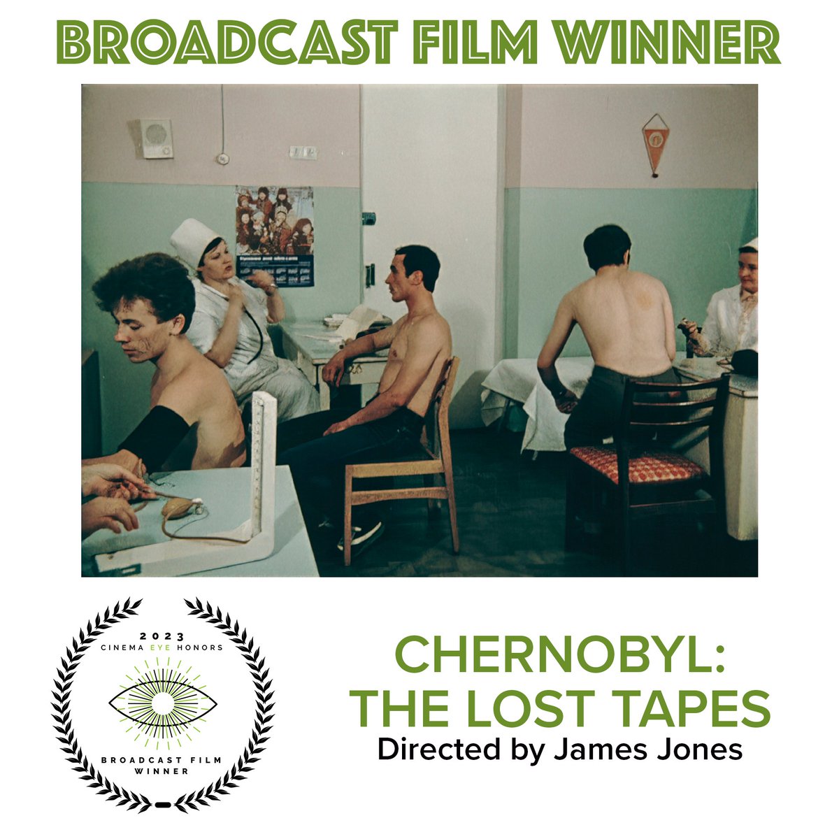 The award for Outstanding Broadcast film goes to Chernobyl: The Lost Tapes <a href="/Chernobyl_TLT/">Chernobyl: The Lost Tapes</a> <a href="/HBO/">HBO</a> @HBOmax #CEH2023