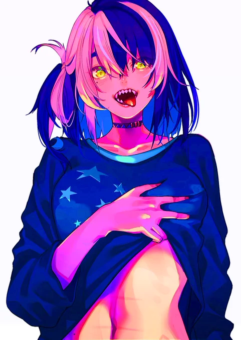 意外とありか? #絵を彩度100にすると超派手 