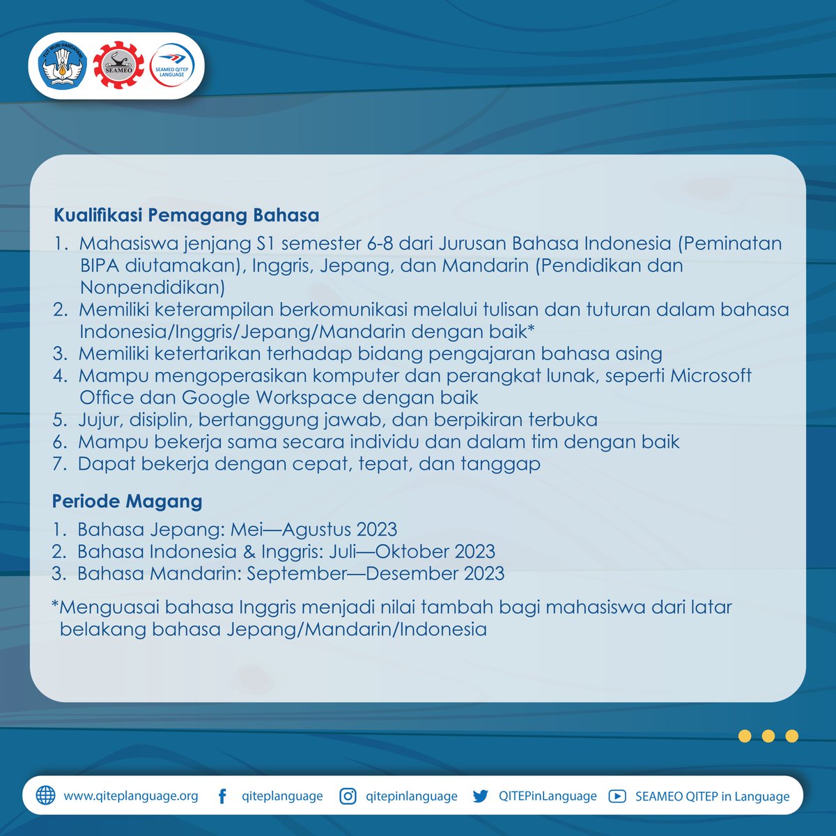 QITEP in Language tweet media