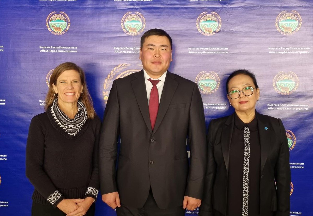 Had a great conversation with Samat Nasirdinov, Vice Minister of Agriculture, Kyrgyz Republic on the importance of evidence-based solutions focused on 'balanced diets for all' and the transformational potential of #digitalagriculture. #bishkek #healthydiets