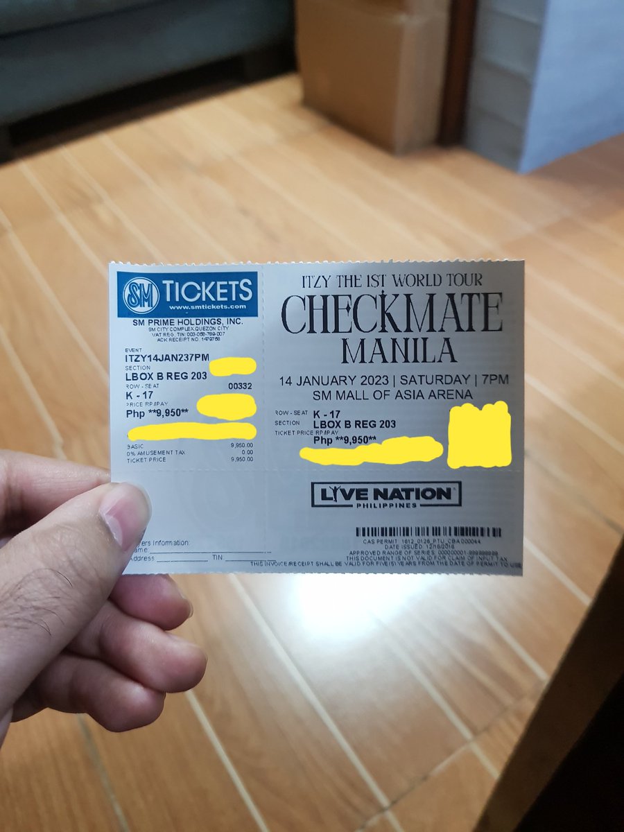badboy_nic01's tweet photo. WTS LFB

ITZY THE 1ST WORLD TOUR
CHECKMATE MANILA

DAY 1

-1 LOWER BOX REGULAR TICKET
-SECTION:203
-PRICE: PHP10,000.00( same price as bought )
-MOP: Pwede Gcash or COD via Meetup (Sm North/Trinoma/Vertis North/FisherMall) 

#ITZYinManila 
#MIDZY 
#ITZY_CHECKMATE_MANILA https://t.co/ToFPe8mcEs