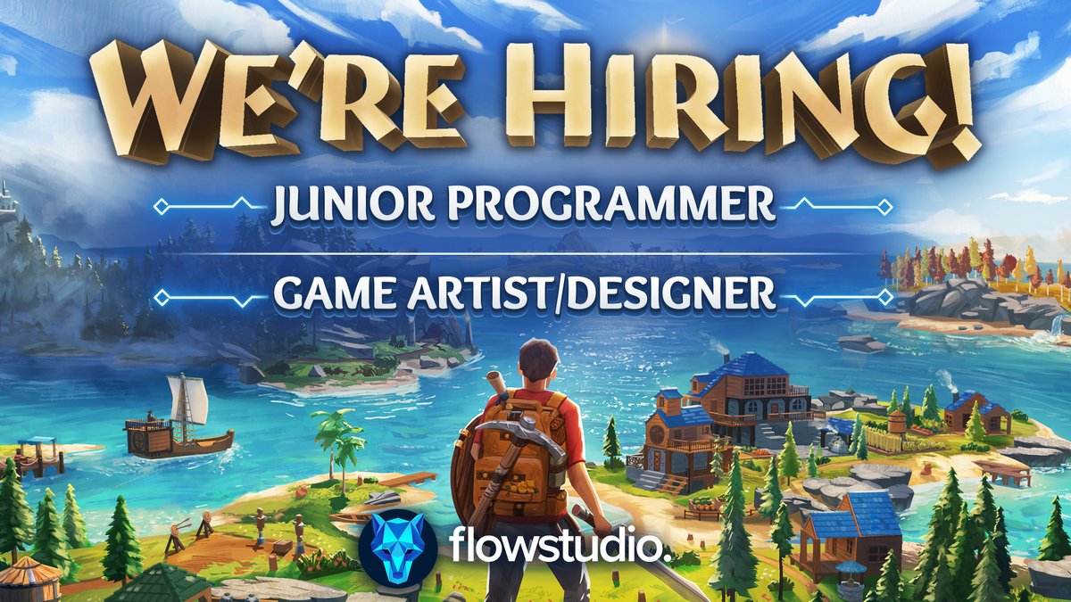 FlowGameStudio's tweet image. We're hiring! Flow Studio is looking for a Junior Games Programmer and a Designer/Artist to join our team. 
(Brisbane-based only) Apply here 👉 flowgamestudio.com/opportunities