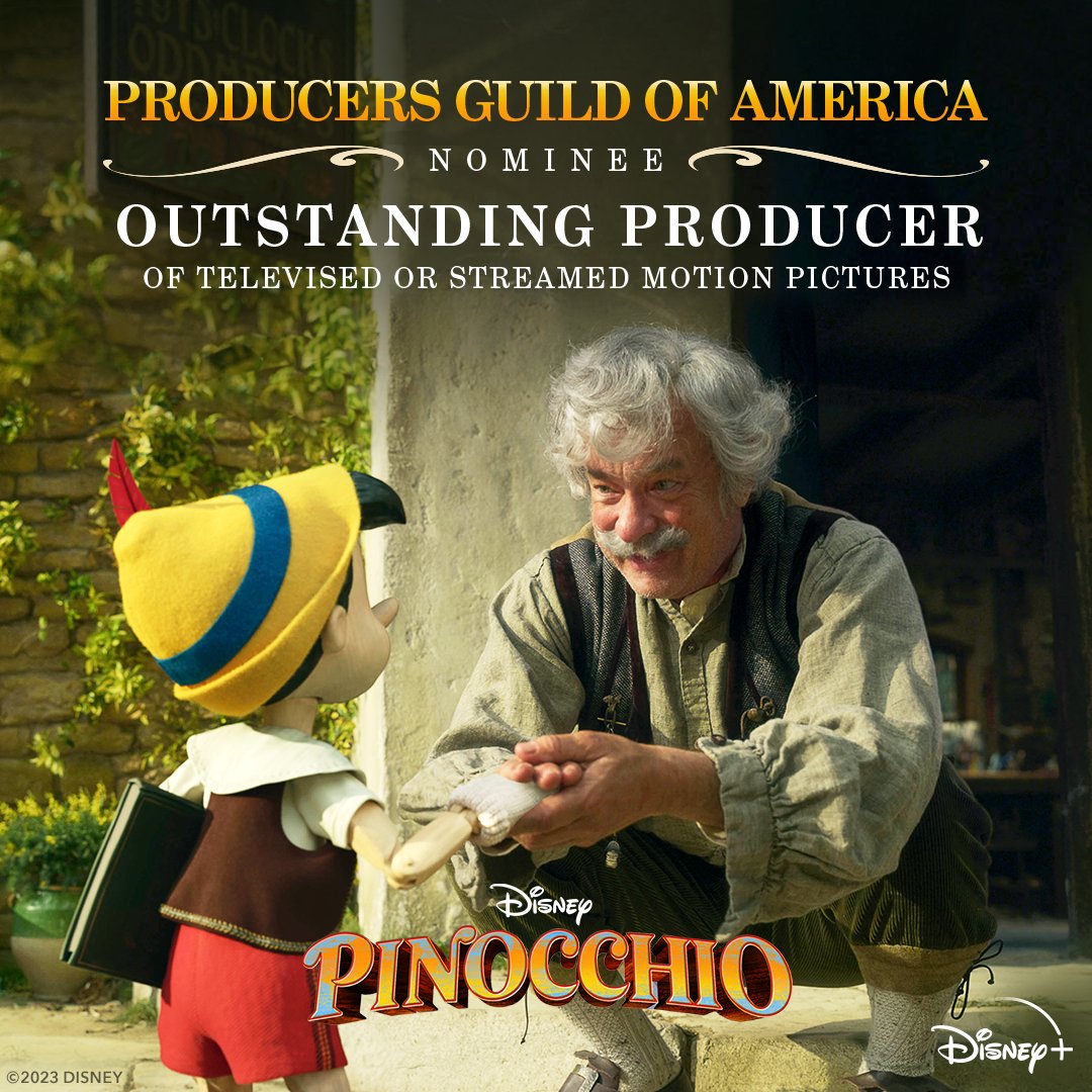 Congratulations to the Producing Team of #Pinocchio for their #PGAawards nomination for Outstanding Producer of Televised or Streamed Motion Pictures!