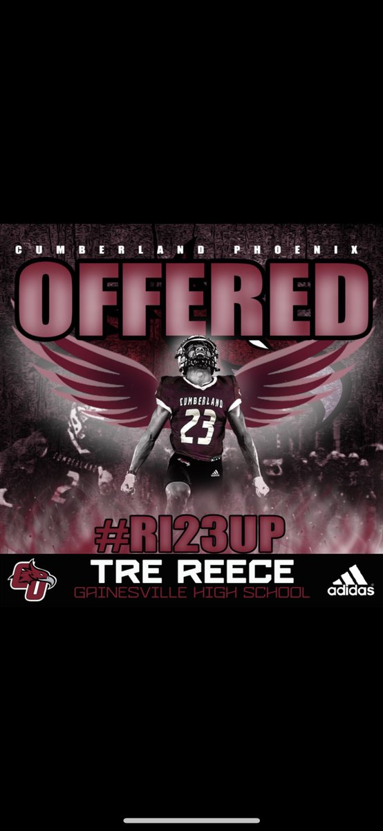 Tre Reece (@trereece5) on Twitter photo Blessed to receive my second offer from Cumberland university! <a href="/Coach_TSmith/">Taurean Smith</a> <a href="/JoshNiblett/">Josh Niblett</a> @coachD_GVL @GainesvilleFB Blessed to receive my second offer from Cumberland university! <a href="/Coach_TSmith/">Taurean Smith</a> <a href="/JoshNiblett/">Josh Niblett</a> @coachD_GVL @GainesvilleFB