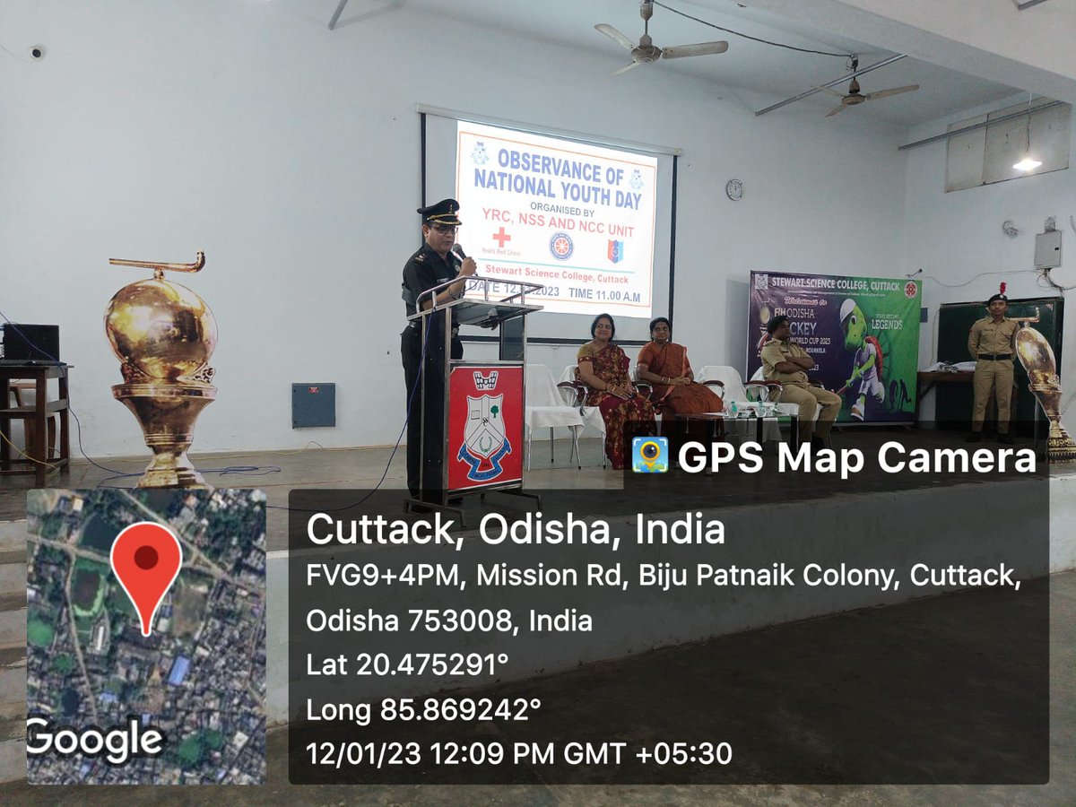 OneODArtyBtyNCC's tweet photo. #NationalYouthDay was observed at #StewartScienceCollege Cuttack under #1ODArtyBtyNCC.Principal & Chairman graced event. Chief guest #OC1ODArtyBtyNCC motivated Cdts & students on service to mankind on being self disciplined & focused in life @HQ_DG_NCC @utkalpride @kalinga_sagar https://t.co/3mOaGUfUaa