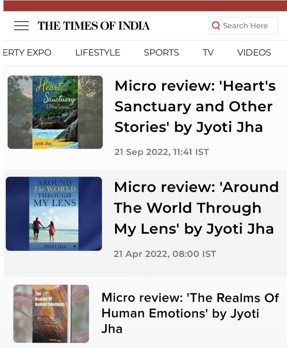 Imjyoti5's tweet photo. An author’s blissful delight, some luck, and cherished dream 😇❤️
Heartwarmingly humbling to see my #books proudly placed in the #microreview list of none other than the prestigious @timesofindia
Gratitude #TheTimesofIndia @TOI_Books @VinitaNangia Ma’am 😇🙏❤️ https://t.co/6hiDXHXk9Y