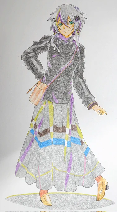 私服姿の"千歳カムイ"を描きました〜色合いが\カムイ/789系/デザインに統一!シックデザインがカッコかわいい!#イラスト #イラストレーター #789系 #カムイ #鉄道擬人化 #ファッション #絵描きさんと繫がりたい 