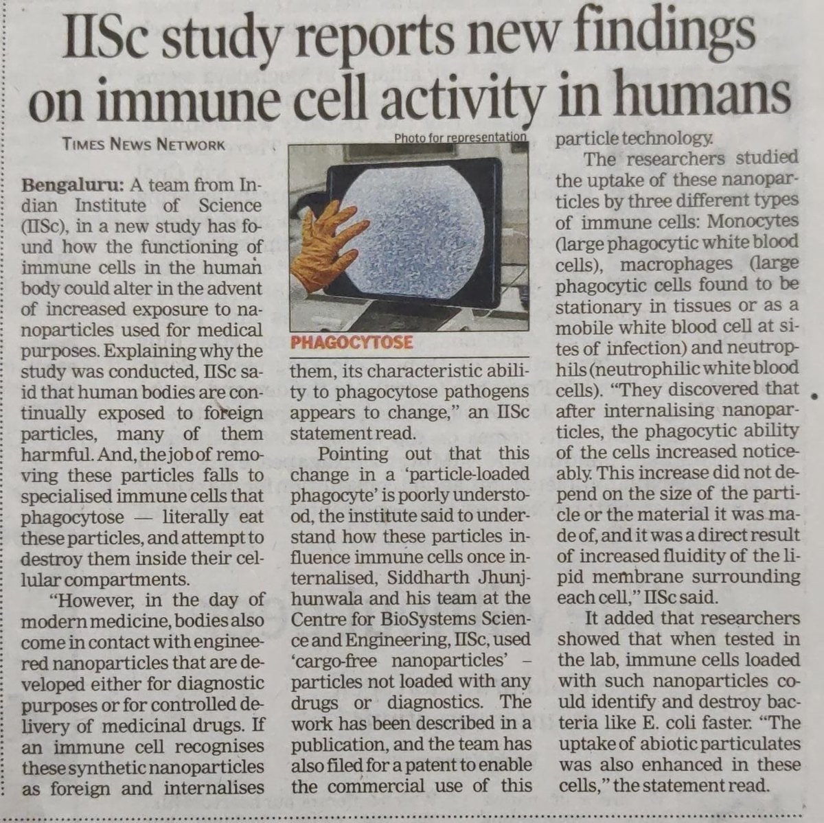BE, IISc (@be_iisc) on Twitter photo Dr. Siddharth Jhunjhunwala and his team at #BSSE, #IISc developed a method to increase the phagocytic ability of immune cells. When these cells uptake any foreign nanoparticles,their lipid membrane fluidity increases and can uptake bacteria much faster.Congratulations <a href="/sidjhun/">Jhunjhunwala Lab</a> Dr. Siddharth Jhunjhunwala and his team at #BSSE, #IISc developed a method to increase the phagocytic ability of immune cells. When these cells uptake any foreign nanoparticles,their lipid membrane fluidity increases and can uptake bacteria much faster.Congratulations <a href="/sidjhun/">Jhunjhunwala Lab</a>