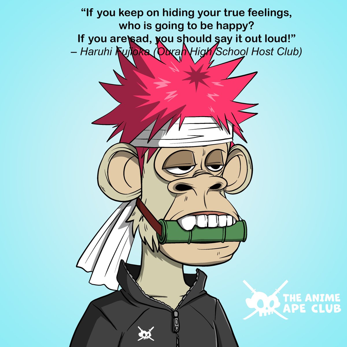 taacNFT's tweet photo. “If you keep on hiding your true feelings, who is going to be happy? If you are sad you should say it out loud!”
-Haruhi Fujioka
Always say it out loud!! #anime #apemeta #taac https://t.co/Ay3SxMPaVz
