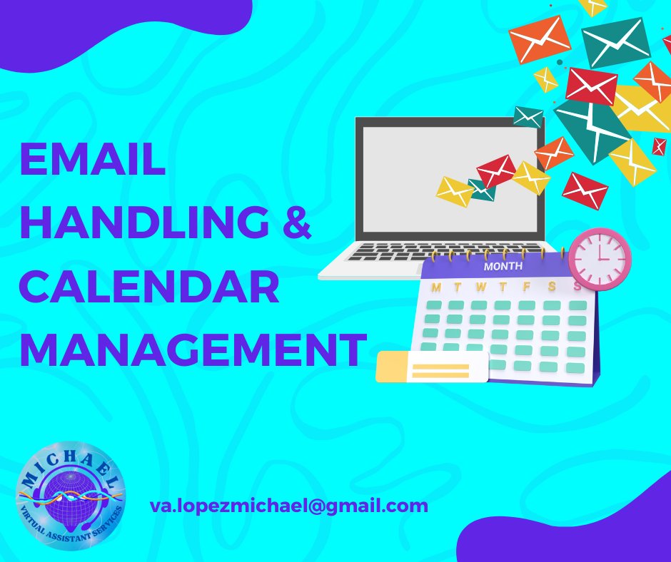 va_lopezmichael's tweet image. Email📩 handling and calendar📅 management are important tasks for staying organized and on top of your responsibilities. #emailhandling #calendarmanagement #googlecalendar #email #calendar #virtualassistantservices #virtualassistant #michaelvirtualassistantservices