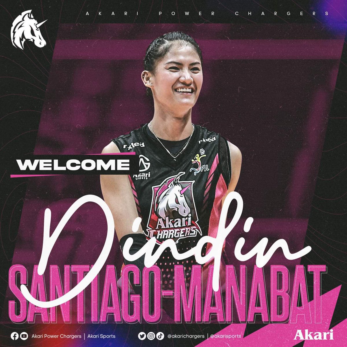 QueenHellaxx's tweet photo. Welcome to Akari Dindin!! 💖🖤 bongga ng mga setter niya!! @AkariChargers https://t.co/rhkmT6AMba