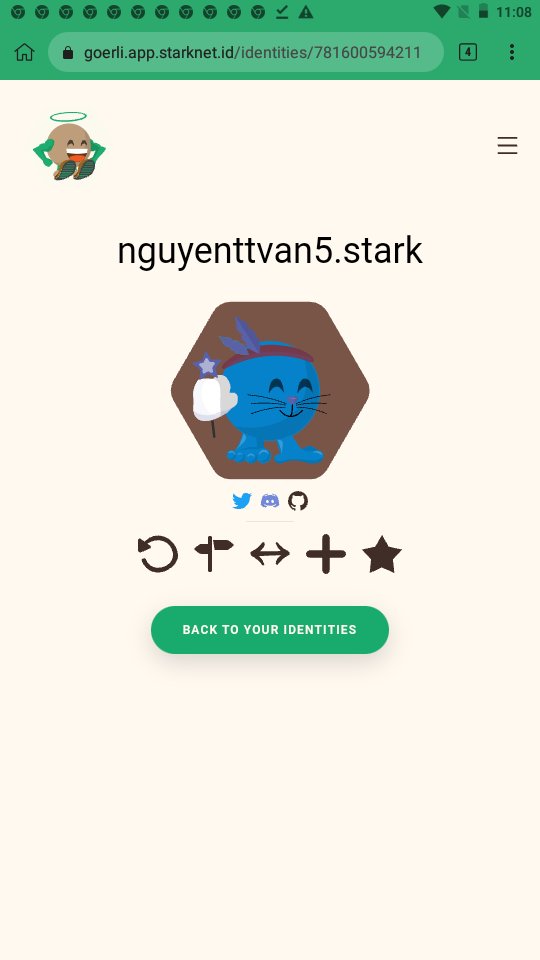 nguyenttvan5's tweet photo. I claimed my ".stark" domain name on @Starknet_id

Claim yours before it's too late for a big surprise 👀 ... 

#StarkNet #StarknetIdOdyssey https://t.co/klQAeGzO12