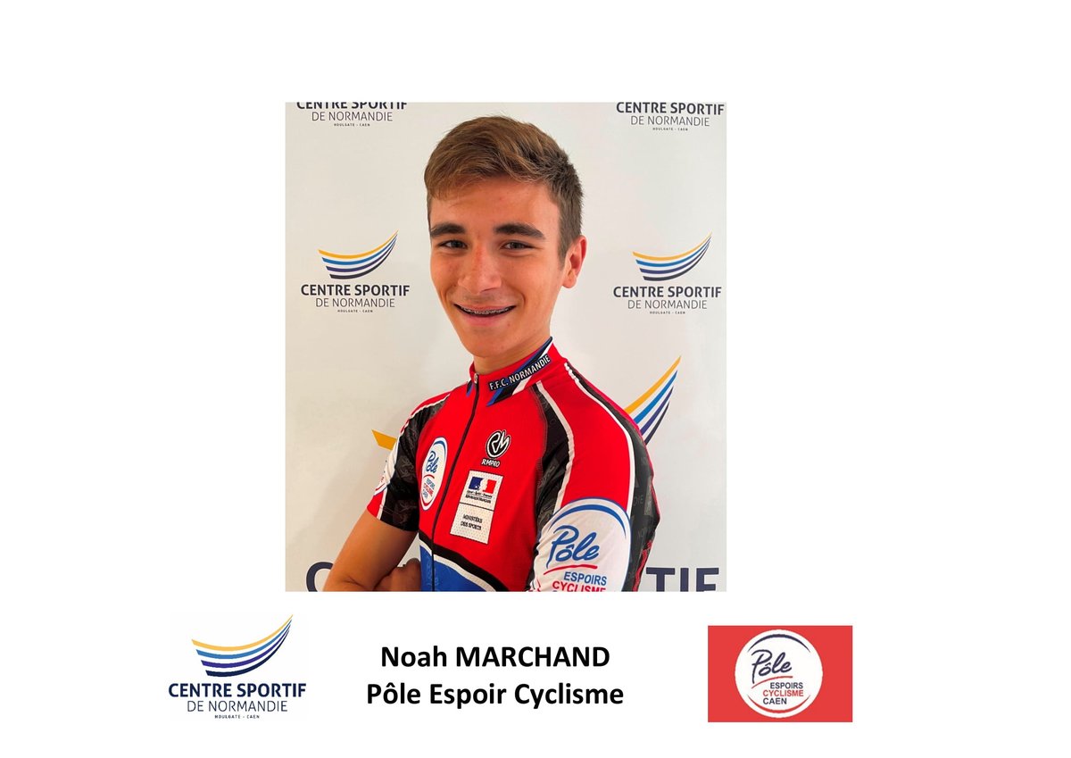 🚵‍♂ Nous souhaitons bonne chance à Noah Marchand, membre du <a href="/PoleCaen/">Pole Espoir de Caen</a> qui prendra à 13h10 le départ du Championnat de France de Cyclo-Cross 🇫🇷 à Bagnoles de l'Orne ! 🤞
<a href="/RegionNormandie/">Région Normandie</a> <a href="/GRAND_INSEP/">Réseau Grand INSEP</a> <a href="/ac_normandie/">Académie de Normandie</a> <a href="/LaplaceLycee/">Lycée DUMONT D'URVILLE | LAPLACE</a> <a href="/NormandieCyclis/">Normandie cyclisme</a> <a href="/FFCyclisme/">FFC</a>