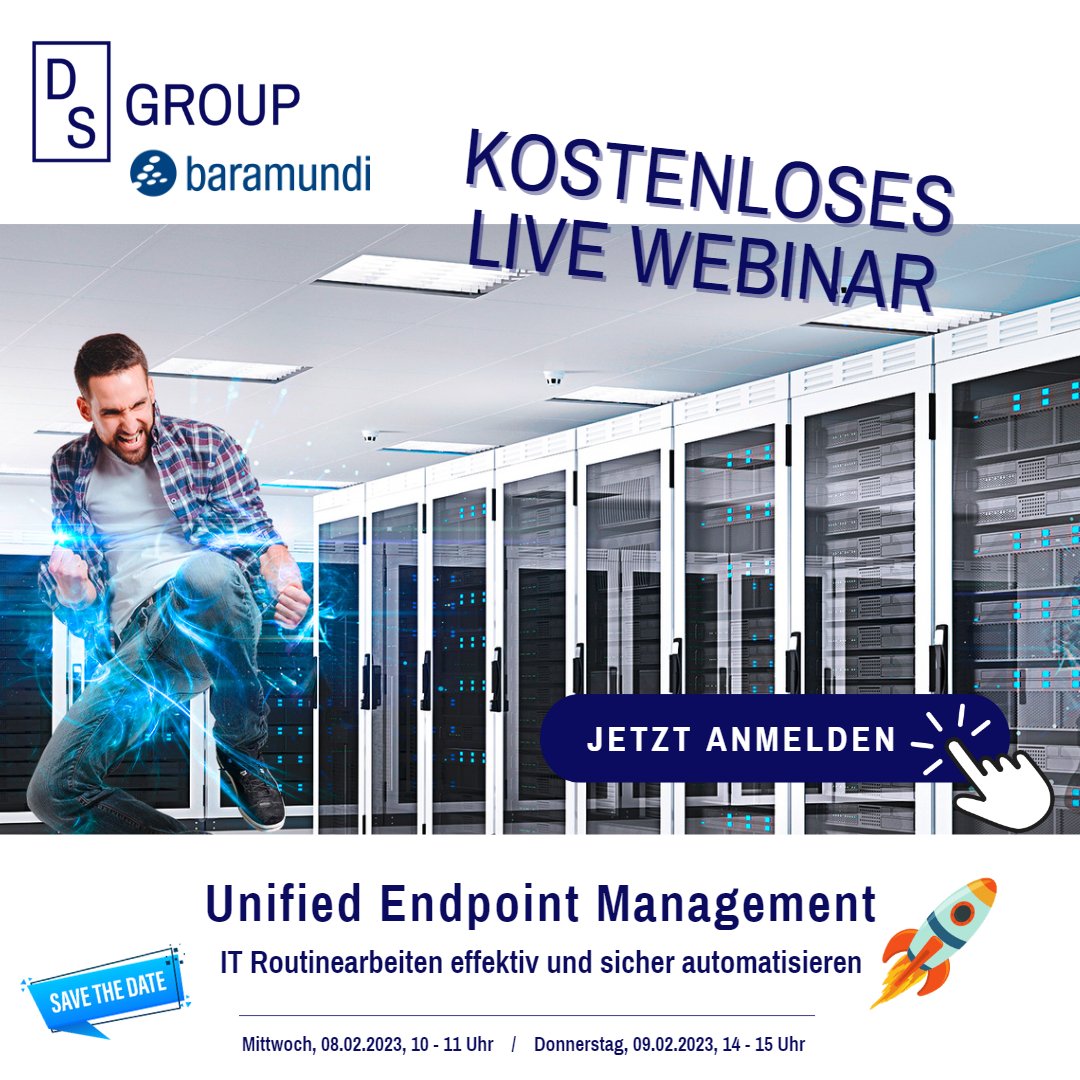 DSGroup_IT's tweet photo. Live-Webinar: IT Routinearbeiten effektiv und sicher automatisieren 😎

Mittwoch, 08.02.23, 10 - 11 Uhr 
Donnerstag, 09.02.23, 14 - 15 Uhr

🆓Jetzt kostenlos anmelden unter https://t.co/zixQ5BvLBY 

@baramundiWORLD 

#webinar #live #kostenlos #baramundi #software #it https://t.co/iTWQm92YEp