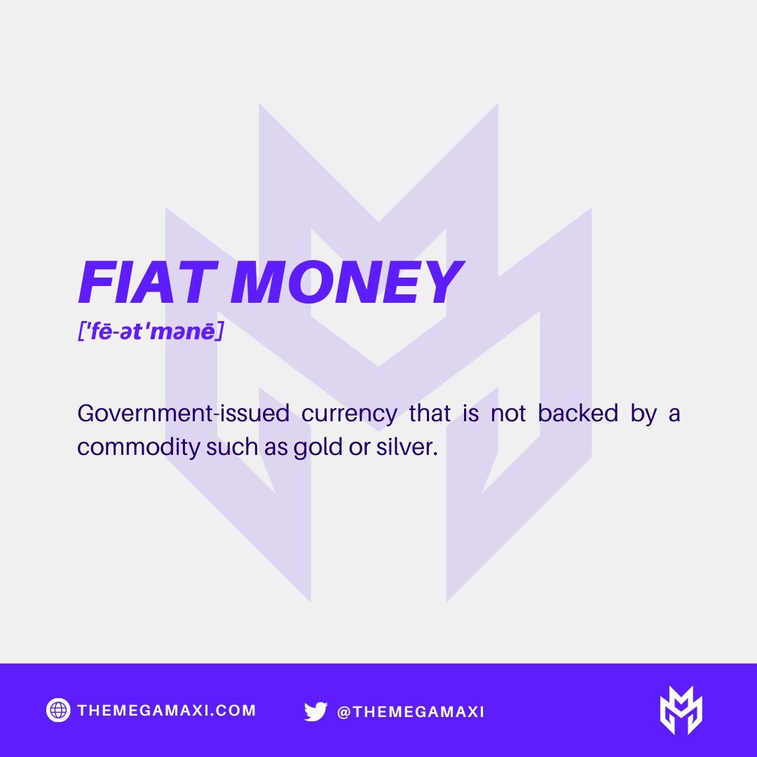 themegamaxi's tweet photo. The money in your wallet (paper/ coins)? Yep, that's fiat currency 💵

Visit our website: https://t.co/pqhhCedbDG
Follow our socials: @themegamaxi
Join our community: https://t.co/HyKXSq1Wtr

#nft #crypto #CryptoTerms #NFTTerms #nftcommunity https://t.co/wNloHmEf9w