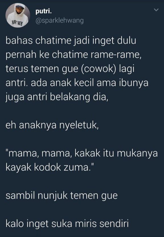 hiburantimeline's tweet photo. pengalaman random netizen bikin ngakak 😭
-
A THREAD https://t.co/HwFn9ip0D3