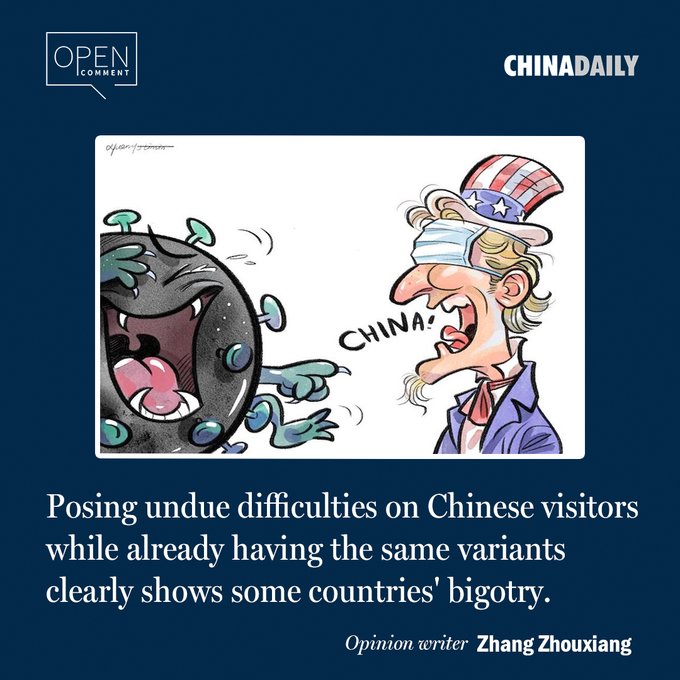 kelulungongzuo's tweet image. #OpenComment
在#COVID_19的广泛变体中，Alpha 首先在英国被发现，Delta 在印度发现，Omicron 在南非发现。
中国没有。
在已经拥有相同变体的情况下给中国游客带来不必要的困难，这清楚地表明了一些国家的偏执。 
（新闻来源：China Daily）