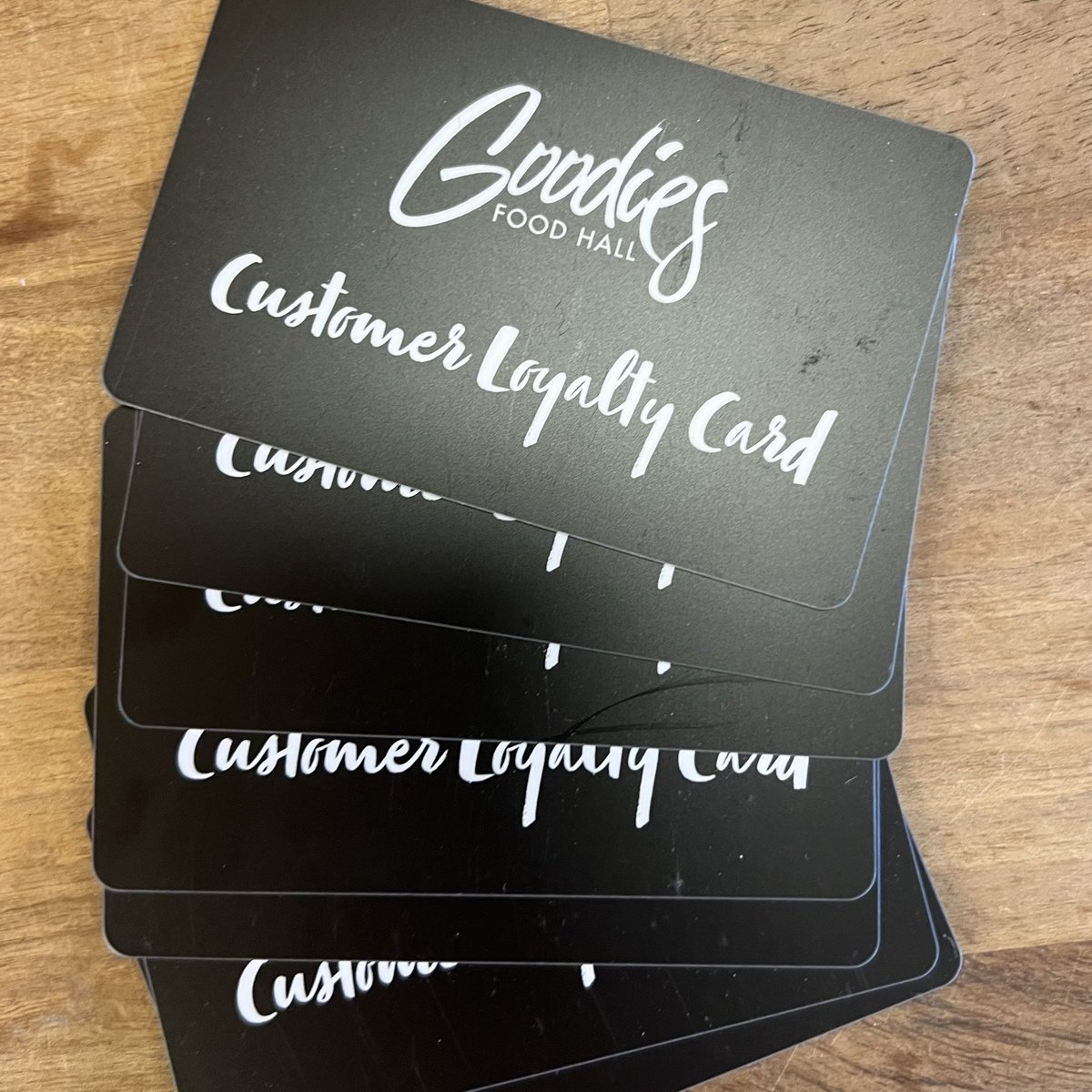 *** NEWS FROM GOODIES ***
We have some very exciting news to share with you all. We are launching our own Goodies Customer Loyalty Card next week! Swipe your card every time you visit and earn points for every pound you spend in our Shop or Restaurant. Register from Monday. 📣🎉