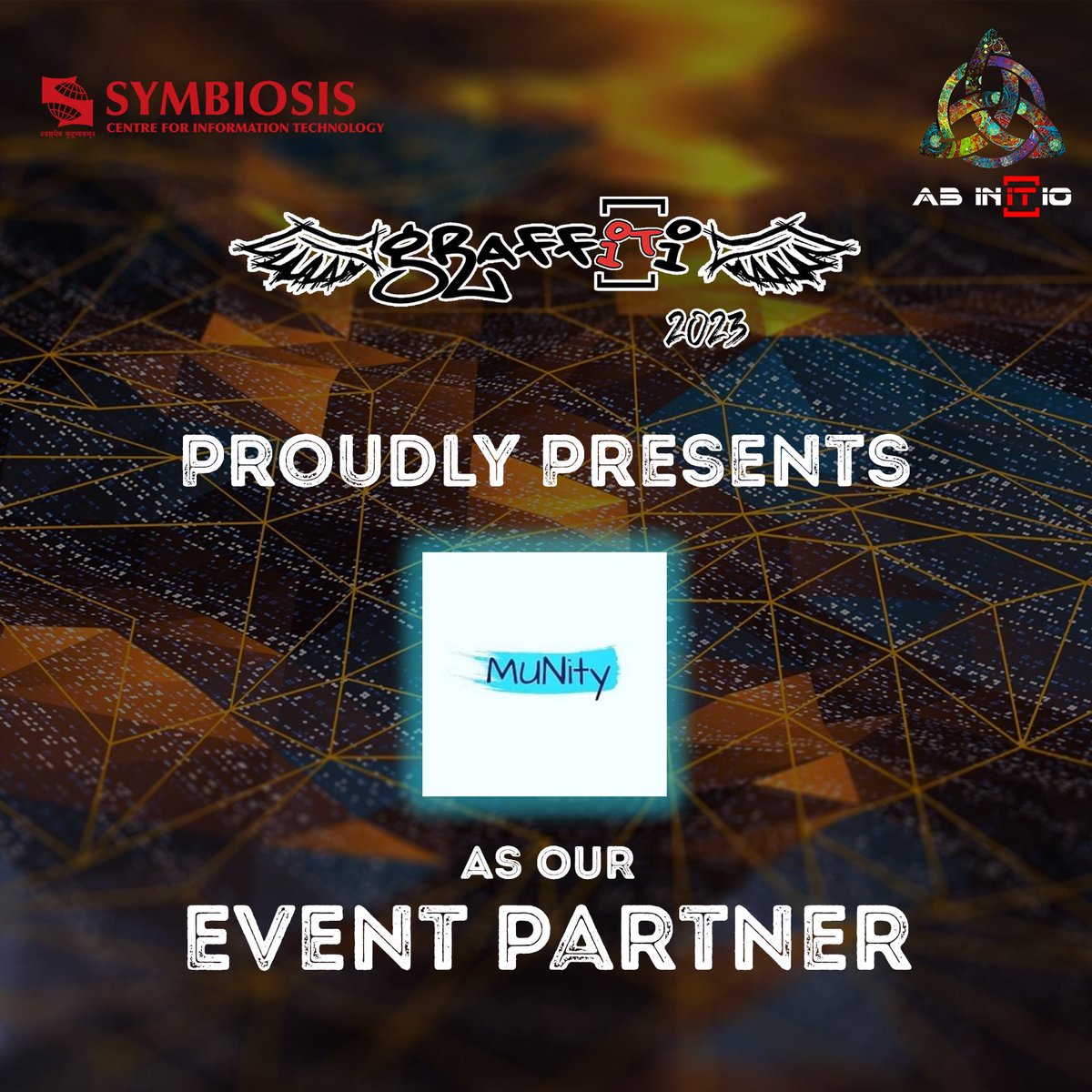 GraffitiSCIT's tweet photo. Glad to announce MuNity as the Event Partner for Graffiti 2023.✨ 
#graffiti #2023 https://t.co/uHq9cPUwOx
