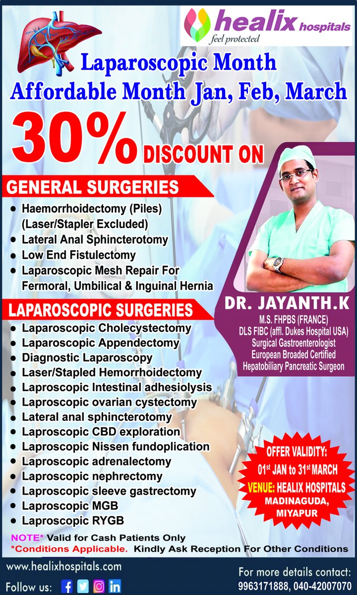 HealixHospitals's tweet photo. ๐ Are finances bothering you along with the thought of the coming #surgery? ๐ฉบ
๐ฅ Healix Team has come up with great discounts on #GeneralSurgeries and #LaparoscopicSurgeries to ease your anxiety.
๐ข๐ณ๐ณ๐ฒ๐ฟ ๐ฉ๐ฎ๐น๐ถ๐ฑ๐ถ๐๐ : 1st January to 31st March ๐ฅฐ
#HealixHositals https://t.co/HKKFZLe6T1