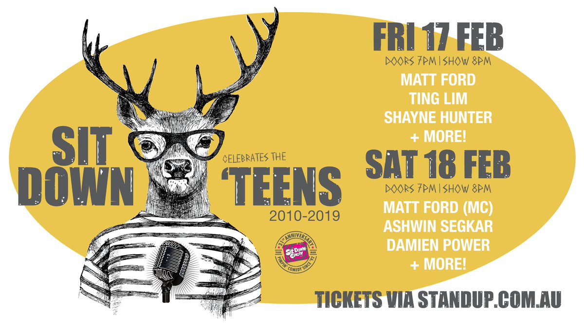 SitDownClub's tweet photo. It’s our 31st Anniversary &amp; we’re kicking off a year of comedy celebrations with shows dedicated to every decade we’ve been in the biz - we’ve got ya covered right across the 90s to NOW - you’re not gonna want to miss a moment of it!  🎟 NOW ON SALE via https://t.co/OT8mHLQsUp https://t.co/1zkFJrKuuF