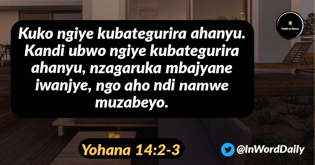harerimana_tito's tweet photo. Hano si iwacu, turi abagenzi gusa n’abimukira.Turi kujya mu gihugu cyiza cyo mu ijuru. Erekeza intekerezo zawe kuri ibi bintu kandi mu gihe ukibitekereza, Kristo azaba ari iruhande rwawe. - Yohana 14:2-3
#DailyWithJesus
#ConnectedToChrist https://t.co/bdJbeZc0VG
