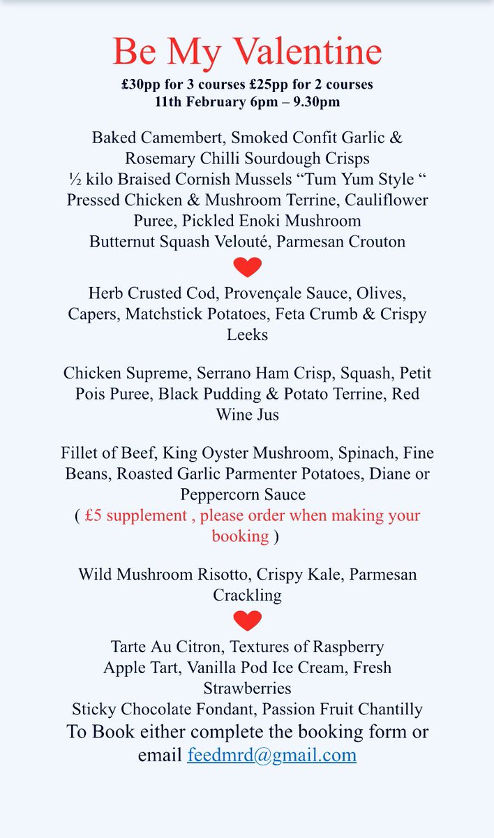 Why not treat the one you love on #ValentinesDay <a href="/chorlton_golf/">Chorlton-cum-HardyGC</a> taking bookings now <a href="/FeedontheGreen/">Feed on the Green</a>