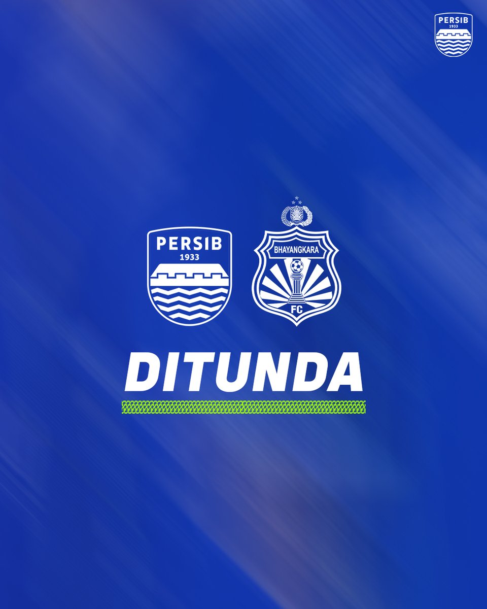 PT. Liga Indonesia Baru (LIB) menyampaikan status pertandingan kompetisi BRI Liga 1-2022/2023 NP. 157 antara PERSIB vs Bhayangkara FC yang sedianya dilaksanakan tanggal 15 Januari 2023 pukul 16.00 WIB DITUNDA dan akan dijadwalkan kembali.

#PERSIB