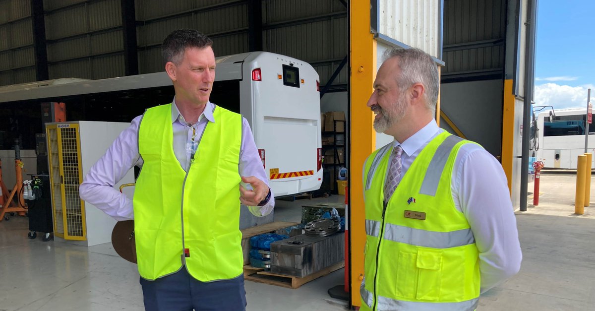 TransdevAustNZ's tweet image. We’re greening QLD with 17 new, locally-assembled electric buses en route to Brisbane thanks to the @QldGov, @VolvoBusGlobal and #Volgren. We’re proud to back local jobs, manufacturing and skills. Can't wait to welcome you aboard! @MarkBaileyMP