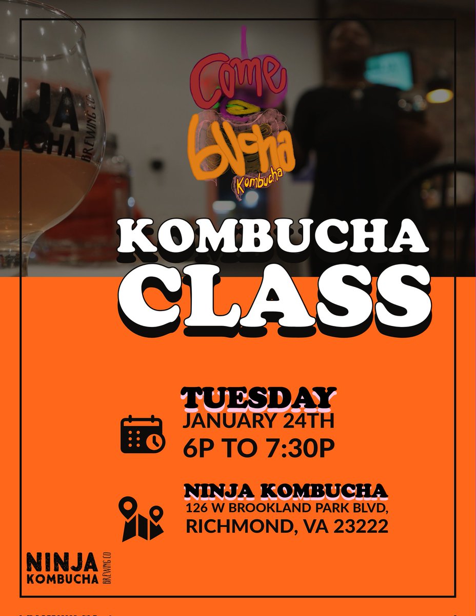 @blackwomanowned kombucha brewing class in two weeks 🥂 itsewe.square.site/bucha 

got a cute kickback happening valentines weekend at the same location 🥰