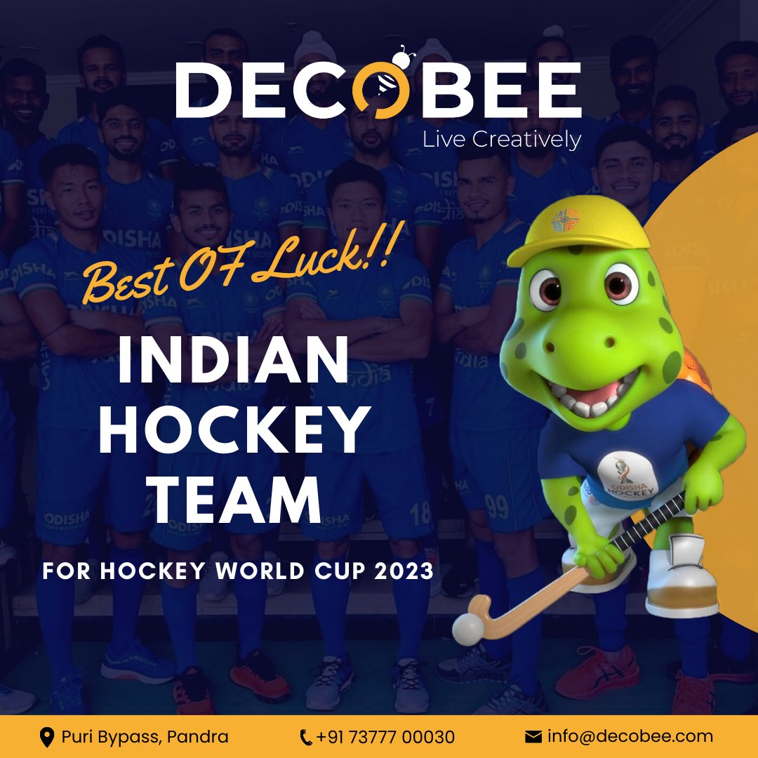 DecobeeIndia's tweet photo. Wishing the Indian team all the very best for the Hockey World Cup 2023! Let’s add another glorious chapter to so many wonderful pages of our hockey history.#HWC2023 #HockeyWorldCup2023 #DecobeeIndia #Decobee #HockeyWorldCup #hockey #hockey https://t.co/OFF7RLBTIC